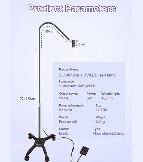 2 v 1 UV Led Eyelash Lamp - na prodlužování řas